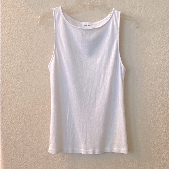 Anthropologie Michael Stars Classic White Tank Top M/L - Picture 1 of 6